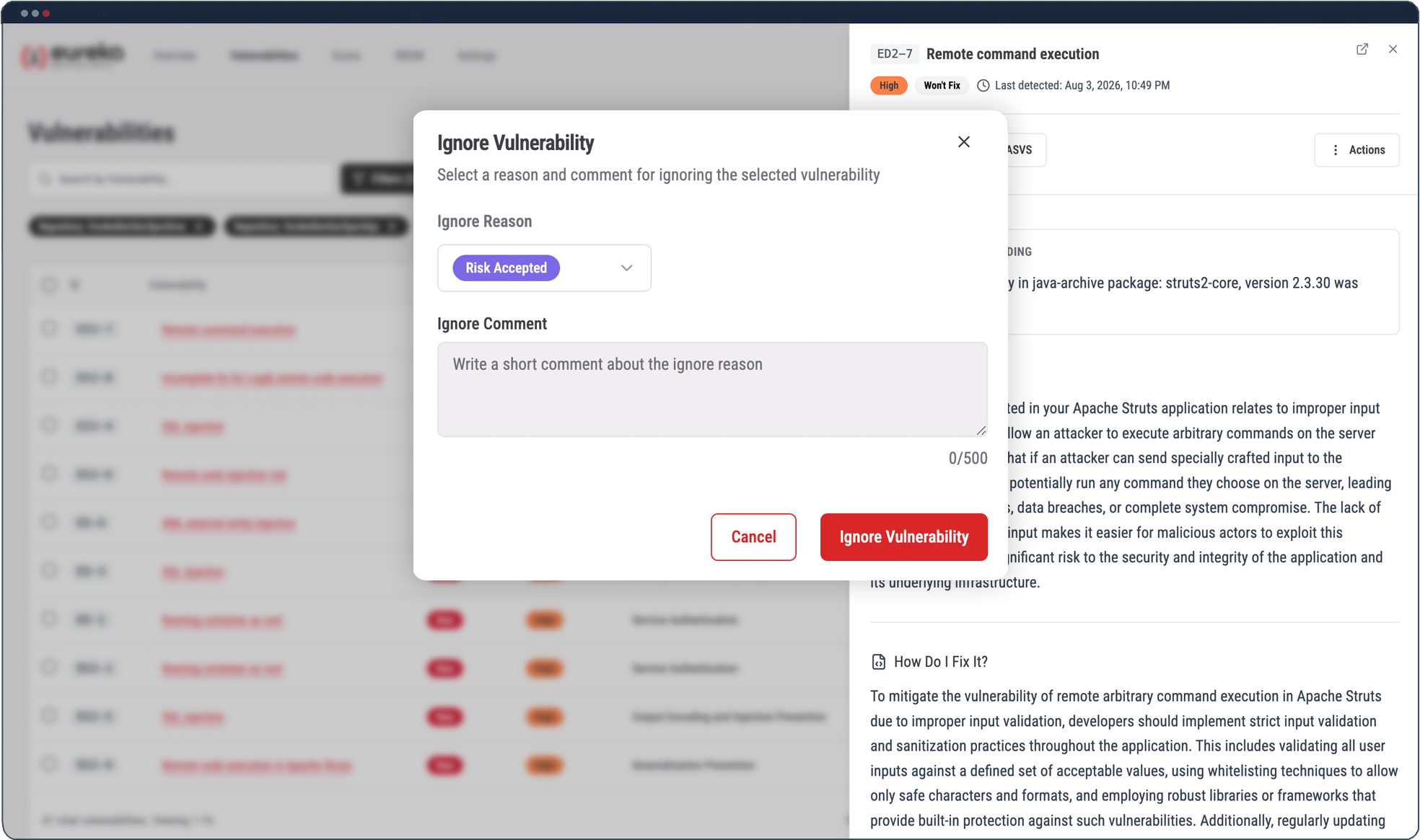 Triage decision modal, accept, ignore, snooze